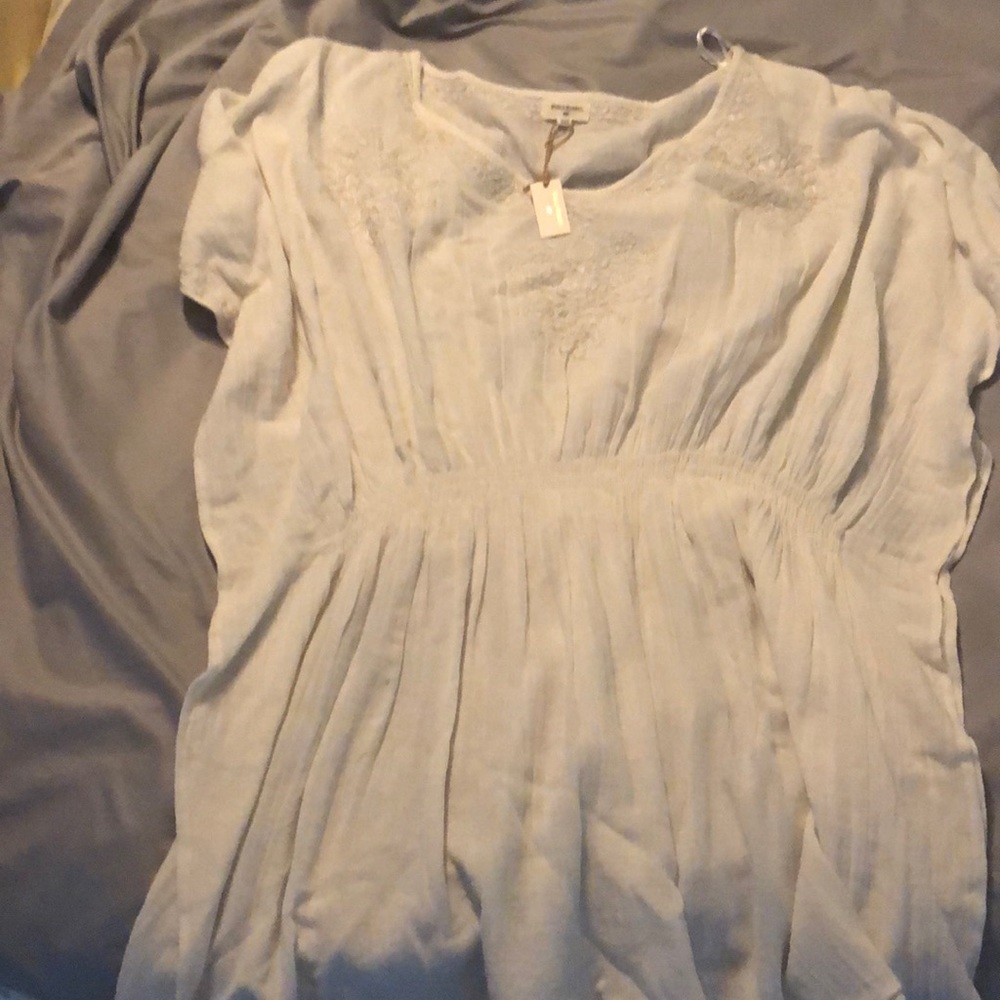 Ivory embroidered swim cover up